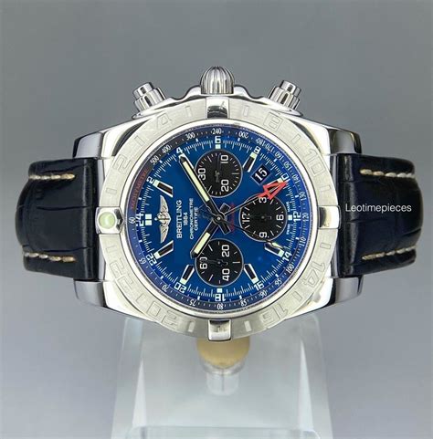 breitling black eye blue|Breitling blue face watch.